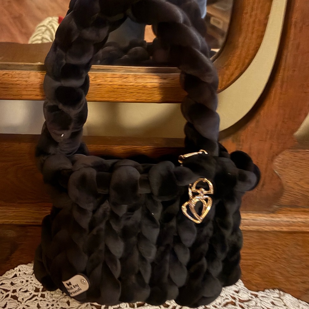 Elegant Black Braided Handbag